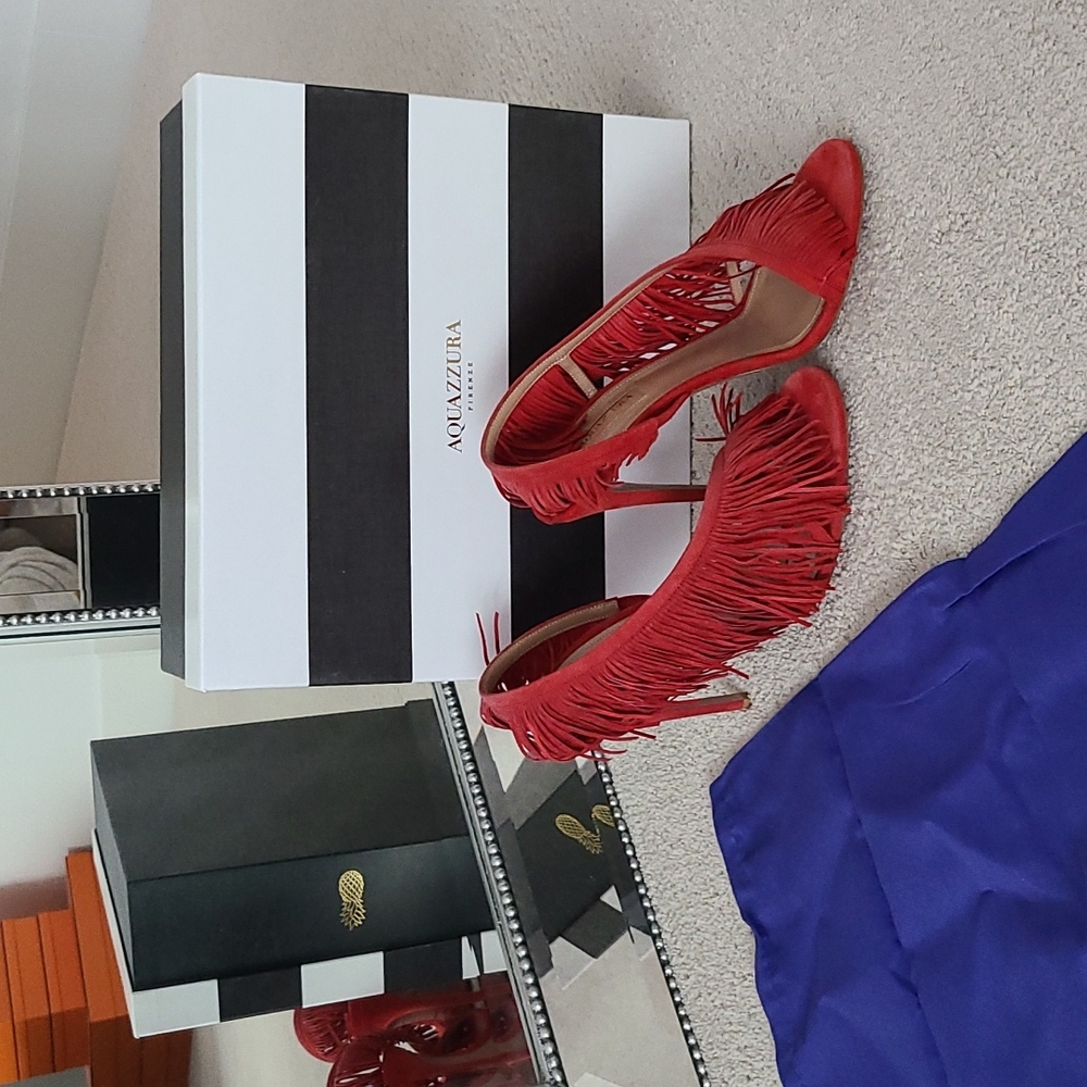 Aquazzura Wild Fringe Sandal 105 NEW IN BOX!!